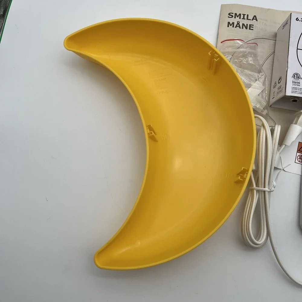 Ikea Smila Mane Smiling Moon Yellow Wall Lamp New Discontinued